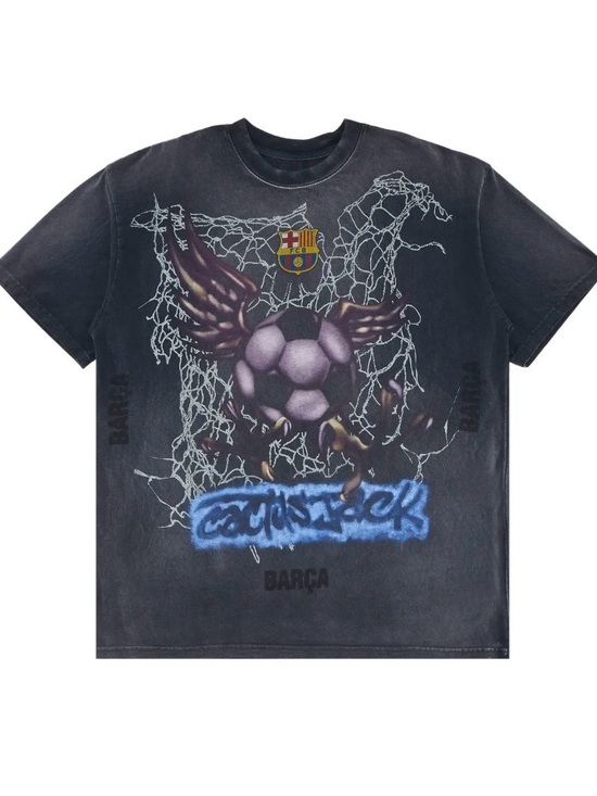 Cactus Jack by Travis Scott Other - FC Barcelona Gray Graphic Logo Tee